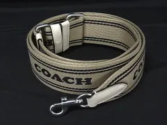 ■美品■ COACH コーチ キャンバス×レザー バッグ用 ショルダーストラップ 斜め掛け 肩掛け ベージュ系×ブラック系 BT1860