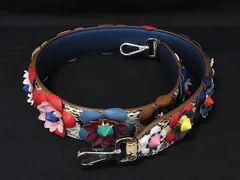 ■極上■本物■美品■ FENDI フェンディ ストラップユー パイソン フラワー 花 バッグ用 ショルダーストラップ アイボリー系 BP7264