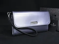 ■新品同様■ kate spade ケイトスペード KJ015 パテントレザー クラッチバッグ ウォレットバッグ 財布 パープル系 BN7475