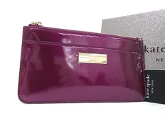 ■新品同様■ kate spade ケイトスペード KJ013 パテントレザー フラグメントケース コインケース コインパース パープル系 BN7499