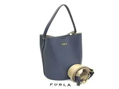 ■極美品■ FURLA フルラ ダナエ レザー ターンロック 2WAY ハンドバッグ ショルダー クロスボディ グレー系 FV6997