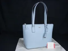 ■新品■未使用■ kate spade ケイトスペード レザー トートバッグ ショルダーバッグ 肩掛け レディース ライトブルー系 FV7007