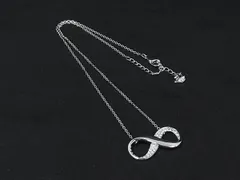 ■新品同様■ SWAROVSKI スワロフスキー インフィニティ ラインストーン ネックレス ペンダント アクセサリー シルバー系 FV8239