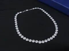 ■美品■ SWAROVSKI スワロフスキー Una Angelic Tennis ラインストーン ネックレス チョーカー アクセサリー シルバー系 BP7822