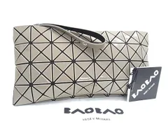 ■極美品■ BAO BAO ISSEY MIYAKE バオバオイッセイミヤケ PVC クラッチバッグ セカンドバッグ ポーチ グレージュ系 FX0643のサムネイル