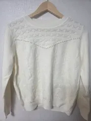 アイボリー パール 装飾 ニット 新品
