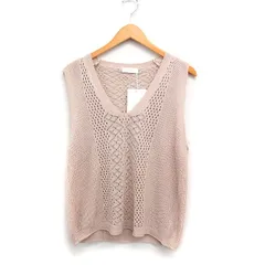 ミニミニストア Miniministore タグ付き 透かし編み サマーニット ベスト Vネック ワンサイズ ベージュ系 /FT25