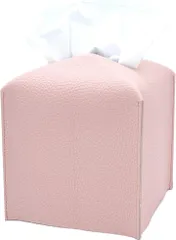 TOMOTHY ティッシュケース かわいい コンパクト 半分サイズ ティッシュカバー 韓国 インテリア (ピンク,  約130mmx130mmx120mm（縦・横)