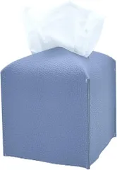 TOMOTHY ティッシュケース かわいい コンパクト 半分サイズ ティッシュカバー 韓国 インテリア (ブルー,  約130mmx130mmx120mm（縦・横)