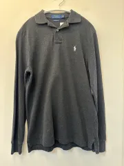 M) ポロラルフローレン チャコール 長袖 Tシャツ