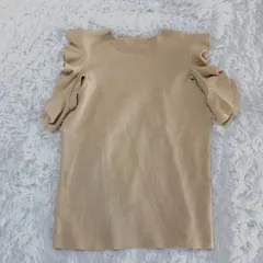 SNIDEL フリルスリーブ ニットトップス／ レディース ベージュ フェミニン きれいめ