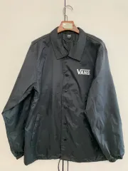 メンズ VANS ロゴ コーチジャケット ウィンドブレーカー Mサイズ ブラック ストリート デイリー 季節の変わり目