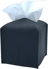 TOMOTHY ティッシュケース かわいい コンパクト 半分サイズ ティッシュカバー 韓国 インテリア (ブラック,  約130mmx130mmx120mm（縦・横)