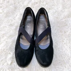 【美品！】fitfit フィットフィット　クロス　スエード　ストラップ　パンプス　ブラック