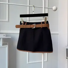 ベルト ミニ スカート ブラック s