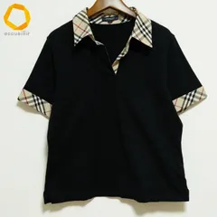 #snc バーバリー BURBERRY ポロシャツ 4 黒 ベージュ ノバチェック レディース [990316]