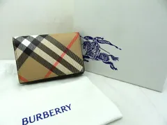 s24-1267x【中古】BURBERRY バーバリー 二つ折り カードケース ノバチェック Wallets and Card Holders