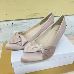 【新品未使用】幅広4E パンプス 3L パール ビジュー 結婚式 入学式 ピンク