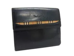 Burberrys バーバリーズ ノバチェック レザー 二つ折り 財布 ウォレット 小銭入れ 札入れ レディース ブラック系 DL8312