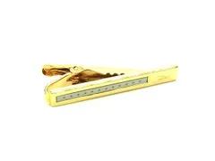 ■美品■ ChristianDior ディオール タイクリップ ネクタイピン ビジネス 紳士 メンズ ゴールド系×シルバー系 DL8000