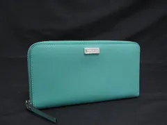 ■美品■ kate spade ケイトスペード WLRU1498 ニューベリー レーン ネダ ラウンドファスナー 長財布 ウォレット グリーン系 DL8784