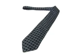 ■美品■ DOLCE＆GABBANA ドルチェ&ガッバーナ シルク100% ネクタイ ビジネス 紳士 メンズ ブラック系×ライトブルー系 DL6940