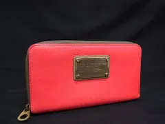■美品■ MARC BY MARC JACOBS マークバイマークジェイコブス レザー ラウンドファスナー 長財布 ウォレット 小銭入れ レッド系 DL6783