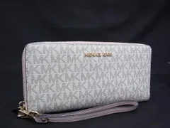 MICHAEL KORS マイケルコース レザー ラウンドファスナー 長財布 ウォレット 札入れ 小銭入れ カード入れ レディース ホワイト系 DL7530