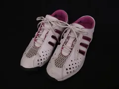 adidas アディダス レザー ゴルフシューズ 表記サイズ 24.5cm 靴 シューズ レディース メンズ ホワイト系×ピンク系 DL6211