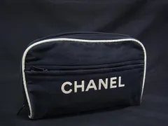 CHANEL シャネル ロゴ キャンバス マルチケース メイクポーチ 化粧ポーチ 小物入れ レディース ブラック系×ホワイト系 DL6650