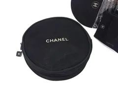 ■美品■ CHANEL シャネル ロゴ メッシュ ミラー 鏡 メイクブラシセット メイクポーチ 化粧ポーチ 6本セット ブラック系 DL6310