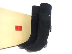 COLE HAAN コールハーン スエード ロングブーツ 表記サイズ5 1/2 (約22.5cm) 靴 シューズ レディース ブラック系 DL5558