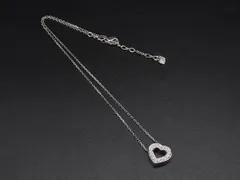 ■美品■ SWAROVSKI スワロフスキー ラインストーン ハート ネックレス ペンダント アクセサリー レディース シルバー系 DL2137