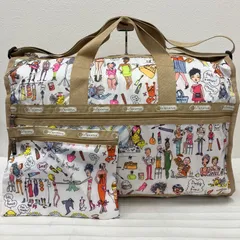 8809　LeSportsac レスポートサック　大容量　２WAY　ボストンバッグ　ショルダーバッグ　ハンドバッグ　総柄　旅行用カバン　鍵付き