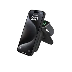 新品 Belkin 2-in-1 ワイヤレス充電ポータブルパッドQi2公式認証/MagSafe対応 iPhone1716～12/スマートフォン(最大15W高速充電) Applewatch対応 10/9/8/7/Ultra/Ultra2(急速充電対応) USB