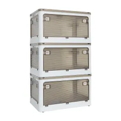 新品 VECELO 収納ボックス 収納ケース 折りたたみ 蓋付き 積み重ね 全方向から取り出せる キャスター付き おしゃれ 多機能 大容量 衣装ケース 衣類 布団 おもちゃ 家庭用 オフィス用 車用 防塵 防湿 防カビ 無臭 透明 【Sサイズ 3個セット40