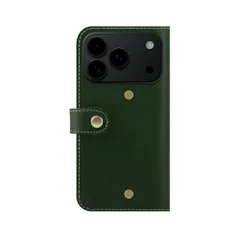 新品 HANATORA for iPhone 17Pro ケース 手帳型 本革 スマホケース スマホ スタンド ストラップ 付き イタリアンレザー ギフト マグネットなし グリーン PN-17Pro-Green ギフト 誕生日ギフト 女性 彼女 お母さん お父