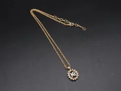 ■美品■ NINA RICCI ニナリッチ ヴィンテージ ラインストーン ネックレス ペンダント アクセサリー ゴールド系 DL2077