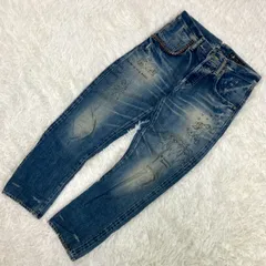 アンディーウォーホルバイヒステリックグラマー デニムパンツ 天使 エンジェル コインポケット スタッズ ボタンフライ ＄ボタン インディゴ 青 XSサイズ【A0256】