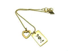 ■美品■ GUESS ゲス タグ ハート ネックレス ペンダント アクセサリー レディース ゴールド系 DL2818のサムネイル