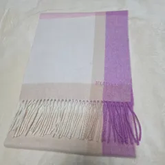 カシミアピンクプラム（PLUM）チェックマフラー