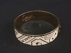 ■美品■ COACH コーチ バングル ブレスレット アクセサリー レディース  ゴールド系×アイボリー系 DL3611