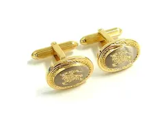 ■極美品■ Burberrys バーバリーズ カフスボタン カフリンクス アクセサリー ビジネス 紳士 メンズ ゴールド系 DL3799