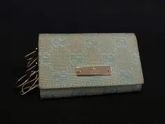 GUCCI グッチ GG柄 GGキャンバス 6連 キーケース 鍵入れ レディース ミントグリーン系 DL1498