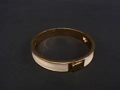 ■美品■ kate spade ケイトスペード バングル ブレスレット アクセサリー レディース ゴールド系×アイボリー系 DL3387