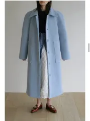 neuadult パフ LINE ロングコート Free スカイブルー