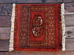 RAGB061 ヴィンテージ ミニラグ トライバルラグ 絨毯 34cm×32cm