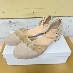 【新品】幅広4E レースパンプス 3L 26〜26.5cm 結婚式 入学式 ベージュ