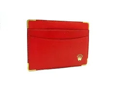 ■美品■ ROLEX ロレックス レザー カードケース カード入れ メンズ レディース レッド系 DK9715のサムネイル