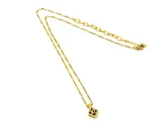 ■美品■ NINA RICCI ニナリッチ キューブ ネックレス ペンダント アクセサリー レディース ゴールド系×ブラック系 DL1189